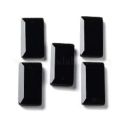Pendentifs en obsidienne naturelle, breloques rectangle à facettes, 25x13x4~4.5mm, Trou: 1mm