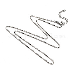 304 Stainless Steel Ball Chain Necklaces, with Lobster Claw Clasps, Stainless Steel Color, 19.89 inch(50.5cm)
