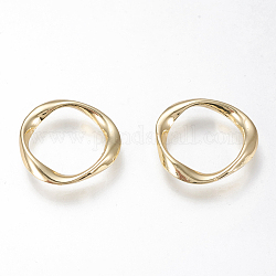 Aleación de enlace rings, anillo trenzado, dorado, 20.5~21x3mm, diámetro interior: 15~15.5 mm