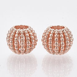 Perline in lega europeo, perline con foro grande, rondelle, cavo, oro roso, 12x10mm, Foro: 5 mm
