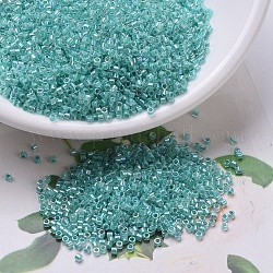 MIYUKI Delica Beads, Cylinder, Japanese Seed Beads, 11/0, (DB0079) Turquoise Green Lined Crystal AB, 1.3x1.6mm, Hole: 0.8mm, about 10000pcs/bag, 50g/bag