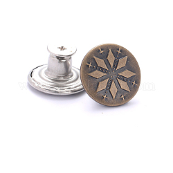 ジーンズ用合金ボタンピン  航海ボタン  服飾材料  ラウンド  花  17mm