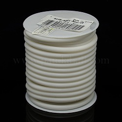 Cable de caucho sintético, hueco, con carrete de plástico blanco, blanco, 5mm, agujero: 3 mm, alrededor de 10.93 yarda (10 m) / rollo