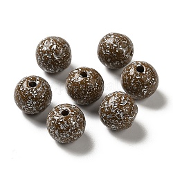 Perles acryliques opaques, ronde, chameau, 11.5x11mm, Trou: 2mm, environ: 520 pcs / 500 g