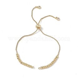 Brass Rhinestone Slider Bracelet Makings, with Box Chain, Real 18K Gold Plated, 10-1/8 inch(25.7cm), Hole: 1.8mm