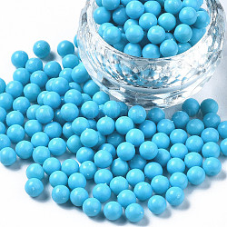 Perles fusibles en plastique solubles dans l'eau, pour l'artisanat des enfants, bricolage pe perles melty, ronde, bleu profond du ciel, 5mm