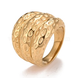 Ионное покрытие (ip) 304 массивное кольцо из нержавеющей стали с текстурой для мужчин и женщин, золотые, размер США 6 1/4 (16.7 мм) ~ размер США 9 (18.9 мм)