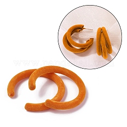 Flocky акриловыми шариками, форма буквы c, темно-оранжевый, 56x53.8x6.7 мм, отверстие : 1.4 мм, внутренний диаметр: 43.7 мм