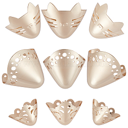 Gorgecraft 6Pcs 3 Style Alloy Shoes Creases Protector, Iron Toe Cap Covers, Prevent Shoes Crease Indentation Anti-Wrinkle, for High-Heeled Shoes Decorate Accessories, Light Gold, 24~35x29~37.5x24.5~28mm, Hole: 2~3mm, 2pcs/style
