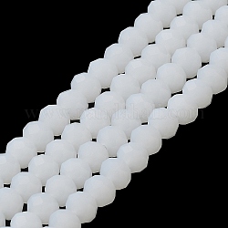 Fili di perle di vetro tinta unita imitazione giada, sfaccettato, smerigliato, rondelle, fumo bianco, 6x4.5mm, Foro: 1.4 mm, circa 86pcs/filo, 16.14 pollice (41 cm)