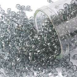 Cuentas de semillas redondas toho, Abalorios de la semilla japonés, (9) diamante negro transparente, 8/0, 3mm, agujero: 1 mm, acerca 222pcs / botella, 10 g / botella