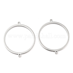 Ciondoli connettore in ottone, collegamenti ad anello, Vero platino placcato, 23.5x20x0.8mm, Foro: 0.8 mm