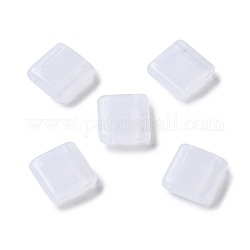 Breloques coulissantes en acrylique opaque, carrée, fantôme blanc, 5.2x5.2x2mm, Trou: 0.8mm