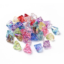 Perles en acrylique transparente, triangle, couleur mixte, 18x21x16mm, Trou: 2.5mm