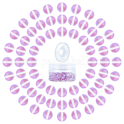 Perles de pierre de lune synthétiques bricolage kits de fabrication de bracelets extensibles, avec du fil élastique, violet foncé, perles: 8 mm, Trou: 1mm, 100 pcs / boîte