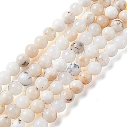 Natural White African Opal Beads Strands, Round, 6mm, Hole: 0.9mm, about 65pcs/strand, 15.51 inch(39.4cm)