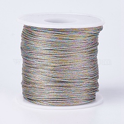 Fil métallique en polyester, colorées, 1mm, Environ 100 m / rouleau (109.36 heures / rouleau)