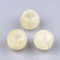 Perles acryliques, style de pierres fines imitation, rondelle, papayawhip, 11.5x9.5mm, Trou: 5.5mm, environ 760 pcs/500 g