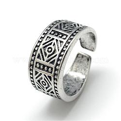 Регулируемый сплав широкие полосы манжеты пальца кольца, Размер 6, античное серебро, 16 мм