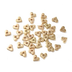 Abalorios de plástico CCB, corazón, dorado, 4.5x5x1.5mm, agujero: 1.4 mm