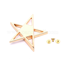 Rivets étoile en alliage de zinc, visser en arrière, pour bricolage en cuir, or clair, 67x69x11mm, vis: 7x5.5mm