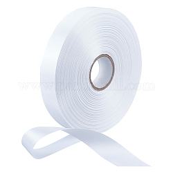 Eingenähtes Etikettenband aus Polyesterrohling, mit Spule, weiß, 25 mm, 200 m / Rolle