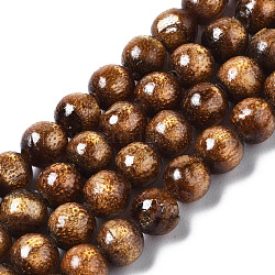 Chapelets de perles en corail synthétique, teints et chauffée, ronde, chameau, 5mm, Trou: 0.9mm, Environ 76~78 pcs/chapelet, 15.75 pouce (40 cm)