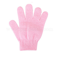 Guantes de nylon, guantes exfoliantes, para ducha, spa y peelings corporales, rosa, 185x150mm