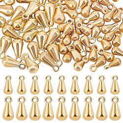 Beebeecraft 80Pcs 2 Styles Brass Charms, Chain Extender Drop, Teardrop, Real 18K Gold Plated, 6~8x3~4mm, Hole: 1mm, 40pcs/style