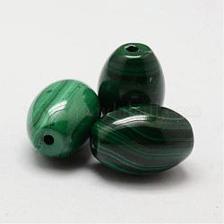 Baril perles de malachite naturelle, 14x10mm, Trou: 1mm