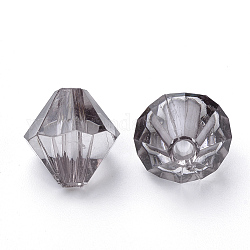 Perles en acrylique transparente, Toupie, gris clair, 4x4mm, Trou: 1.2mm, environ 17000 pcs/500 g