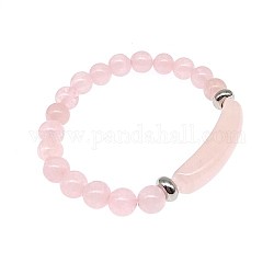 Bracelets extensibles en perles de quartz rose naturel pour femmes et hommes, périmètre: 7-7/8 pouce (20 cm)