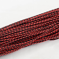 Cordon tressé en similicuir, accessoires de bracelet ronds, rouge foncé, 3x3mm, environ 103.89 yards (95m)/paquet