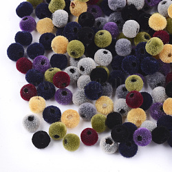 Perles acryliques flocky, ronde, couleur mixte, 4x3mm, Trou: 1.6mm
