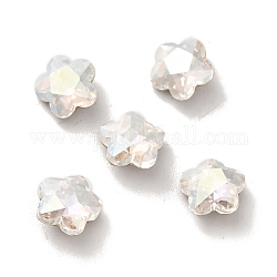 K9 cabujones de cristal de rhinestone, puntiagudo espalda y dorso plateado, facetados, flor del ciruelo, cristal, 8x4mm