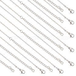 Nbeads 20-strängige Halskette mit Karabinerverschluss, Silberne Eisendrahtkette, 304 Edelstahl-Halskettenkette für Taschenuhren, Design-Halskette, DIY-Schmuckherstellung, 16.14