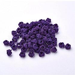 Polyester Weave Beads, Round, Indigo, 6x5mm, Hole: 4mm, about 200pcs/bag