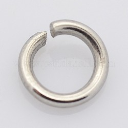 304 in acciaio inox anelli di salto aperto, colore acciaio inossidabile, 15 gauge, 8x1.5mm, diametro interno: 5mm