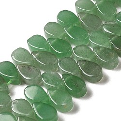 Natürliche grüne Aventurin-Perlenstränge, Träne, oben gebohrt, 9~10x5~5.5x3.5~4 mm, Bohrung: 0.7 mm, ca. 40~48 Stk. / Strang, 7.09~7.28'' (18~18.5 cm).