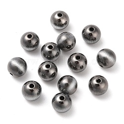 Opaque Acrylic Beads, Round, Gunmetal Plated, 8x7.5mm, Hole: 1.6mm