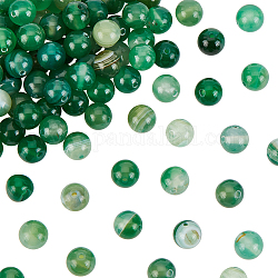 Olycraft circa 94 pz perle di agata naturale perle di agata a strisce verdi tinte da 8 mm perline di agata fasciata verde perline sciolte rotonde pietra energetica per la collana del braccialetto creazione di gioielli