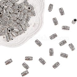 Pandahall elite 100 pz 7x12mm tubo forma perline in lega stile tibetano con foro 3.5mm, accessori per risultati di gioielli per la creazione di gioielli con collana di bracciali, argento antico