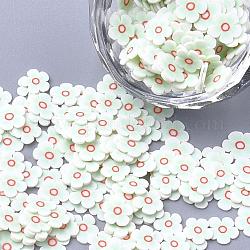 Handmade Polymer Clay Nail Art Decoration Accessories, Flower, Light Green, 5~6x1mm