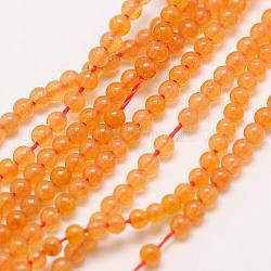 Natural Gemstone Aventurine Round Beads Strands, Red Aventurine, 2mm, Hole: 0.8mm, about 184pcs/strand, 16 inch