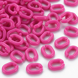 Opake Acryl Verknüpfung Ringe, Quick-Link-Anschlüsse, zur Herstellung von Schmuckketten, Oval, Medium violett rot, 10x7.5x2.5 mm, Bohrung: 3x5.5 mm