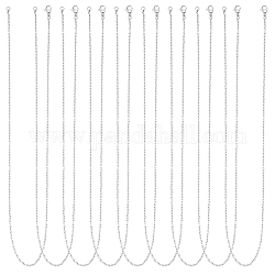 Unicraftale klassisch schlicht 304 Edelstahl Herren Damen Kabelkette zur Halskettenherstellung, mit Karabiner verschlüsse, Edelstahl Farbe, 17.7 Zoll (45 cm), 20 Stück / Karton