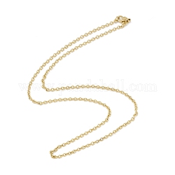 Вакуумное покрытие 304 ожерелье из кабельных цепей из нержавеющей стали для мужчин и женщин, золотые, 17.91 дюйм (45.5 см)