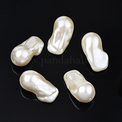 Perles d'imitation perles en plastique ABS, ovale, blanc crème, 30x16x15mm, Trou: 1.5mm, environ 150 pcs/500 g