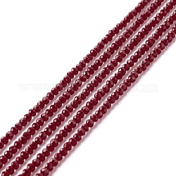 Chapelets de perles en verre transparente  , facette, ronde, brun, 2mm, Trou: 0.6mm, Environ 182~201 pcs/chapelet, 14.57~15.24 pouce (37~38.7 cm)