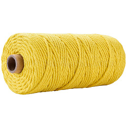 工芸品の編み物用の綿糸  ゴールド  3mm  約109.36ヤード（100m）/ロール